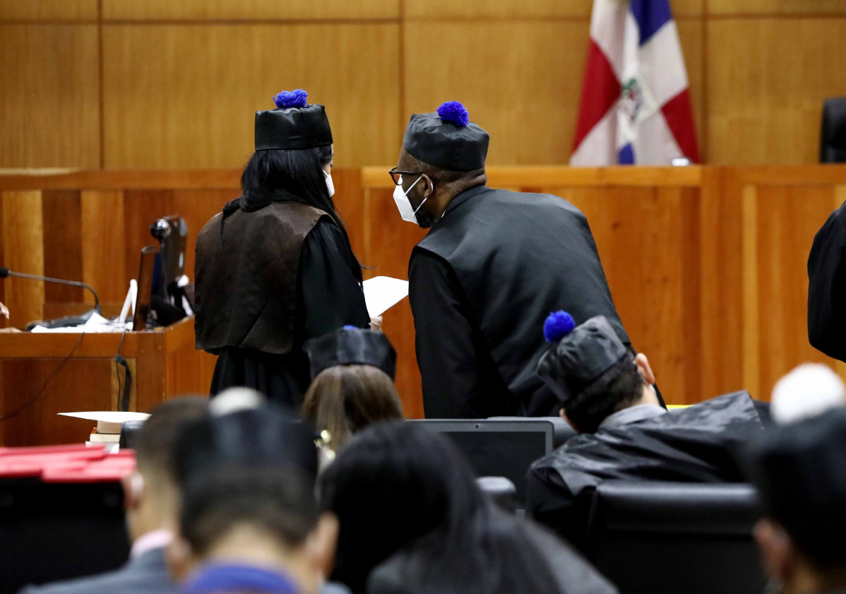 Los procuradores adjuntos Yeni Berenice Reynoso y Wilson Camacho en una audiencia del Caso Pulpo