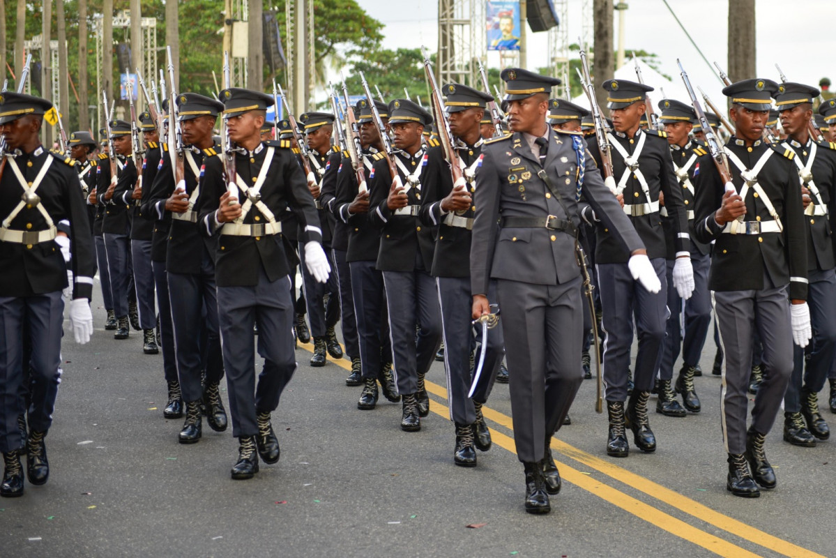 Parte del desfile policial con motivo de la Independencia Nacional.